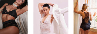 O'CHOUBI Designer luxury lingerie for bras, panties, bodysuits and loungewear made from lace and silk.
